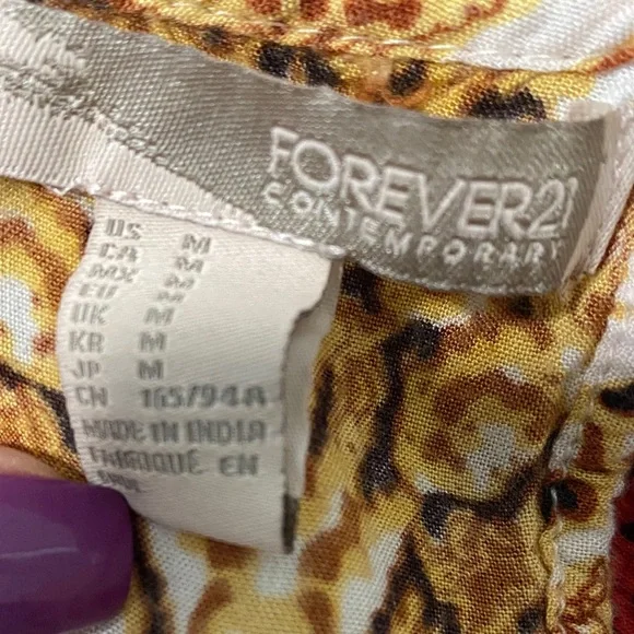 Summer Dress Maxi Medium Red White Pink Gold Multicolor Boho - Picture 3 of 3